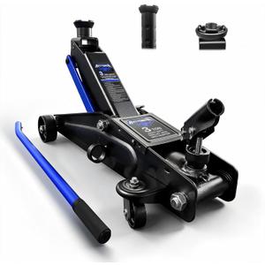 ANTPOWER 3 Ton Floor Jack, Car Jack Hydraulic Lifting Range 9.45" to 17.52" Low Profile Steel Floor Jack with Wheels, Quick Lift Pump for for Car, Truck, SUV, Vehicle (3.0T)