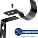 6 Pieces Curtain Rod Brackets General Adjustable Curtain Rod Holder Wall Bracket Hooks Outside Mounted Blinds Curtain Rod Bracket with Screws for 1 Inch Diameter Curtain Rod (Black)
