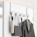 KitchLife Over The Door Hooks - Heavy Duty 5-Hook Organizer, 80lb Total Capacity for Robes, Coats & Towels, Fits 1 3/4" Doors, L18U, Gap-Free & Scratch-Free Design, White,2-Pack