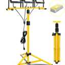 21000Lumen LED Work Lights with Stand: 3 Head Adjustable Work Light with Individual Switch - IP66 Waterproof Foldable Tripod Worklight with 16.4FT Cord for Indoor Outdoor Portable Lighting
