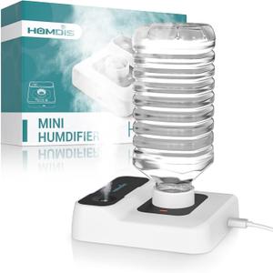 Portable Humidifiers for Travel, Small Mini Humidifier with Auto Shut-Off, Nightlight and Storage Bag for Hotel, Bedroom or Office, Plant Humidifier Indoor, White