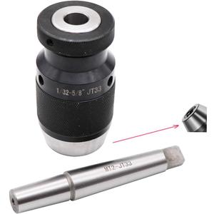 KIPA 1/32"- 5/8" Super Heavy Duty Drill Press Chuck Keyless JT33 Mount & MT2-JT33 Drill Chuck Arbor, High-Precision