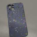 RALEAVO Floral Case for iPhone 13,Liquid Silicone Cover with Cute Flower Branch Pattern for Girls Women Slim Soft Rubber Protective Phone Case for iPhone 13 6.1",Gray