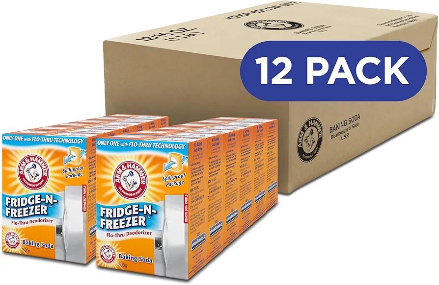 Arm & Hammer Baking Soda Fridge-n-Freezer Odor Absorber, Orange 14 oz, Pack of 12