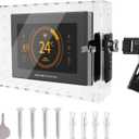 Universal Thermostat Lock Box with Combination and Key Lock, Clear Thermostat Cover Guard On Wall, AC Control Lock Box Cover Air Conditioner Lockbox Fits Thermostats 6.88" H x 4.25" W or Smaller