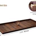 40 x 20 Inches Extra Large Extra Long Rectangle Black Walnut Wood Ottoman Tray, Serve Tea, Coffee Classic Wooden Decorative Walnut Serving Tray