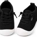 Baby First-Walking Shoes 1-4 Years Kid Shoes Trainers Toddler Infant Boys Girls Soft Sole Non Slip Cotton Canvas Mesh Breathable Lightweight TPR Material Slip-on Sneakers Outdoor