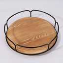 13" Lazy Susan Classical Barnhouse Style Oak Wood Turntable Organizer for Cabinet, Farmhouse Round Wooden Lazy Susan Organization and Storage for Dining Table, Pantry, Kitchen, Bathroom, Countertop, Cupboard, Home Decor