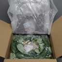 Mkono Farmhouse Wall Home Sign with Artificial Eucalyptus for O Rustic Wooden Hanging Letters Decorative Wall Art Decor for Living Room Kitchen Entryway Housewarming Gift, Large, Brown (11.8"L x 11.4"W)