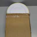 50 PCS Gold and White Plastic Plates for 50 Guests,10.25inch Gold Rimmed White Disposable Plastic Plates for Wedding,Party,Birthday,Smooth Edge & Heavy Duty Dinner Plate