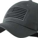 IIN American Flag Baseball Cap for Men Women Low Profile USA Army Tactical Operator Military Plain Dad Hat (Gray)