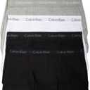 Calvin Klein Men's Cotton Classics 5-Pack Trunk (Large, 2 Black, 2 Grey Heather, 1 White)