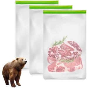 3 Pack Bear Bags for Food Backpacking, Odor Proof Bags-12ｘ20 Inch, Reusable Double Track Zip Closure Storage Bags Keep Fresh fit Camping, Water Sports, Hiking and Home Organization