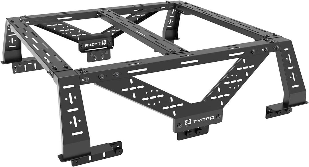 Tyger Auto Plate Style Overland Bed Rack for Mid-Size Pickup Trucks | Compatible with Tacoma, Ranger, Gladiator, Colorado, Canyon (See Image for Size Chart) | TG-BK2U55347