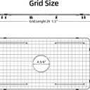Sink Bottom Grid 29-1/2" X 15-9/16", Centered Drain with Corner Radius 3/8", Sink Protector Stainless Steel Material