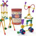 TINKERTOY - Retro Building Tin - 100 Parts - Collectible, Nostalgic Construction Toy, Great for Kids, Toddlers, Boys, Girls, Ages 3+