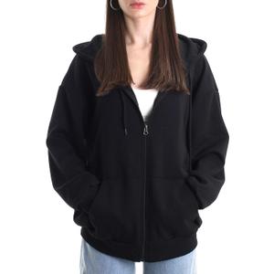 Oversized Women's Zip Up Hoodie Lightweight Soft Baggy Drop Shoulder Sweatshirt Jacket (Medium)