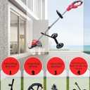 String Trimmer Wheel Attachment, 20" Adjustable Height String Trimmer Support Wheel w 0.98-1.34" Shaft Tube for Gas String Electric Brushcutter, 8" Widen Lawn Roller