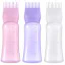 Root Comb Applicator Bottle 6 Ounce Hair Oil Applicator for Hair Dye, Hair Oiler Comb Bottle with Graduated Scale 2 Pack