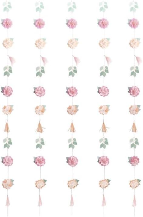Flower & Tassel Garland Photo Backdrop Kit, Pack of 6, 7.25" x 12.5", Perfect for Party Accessories