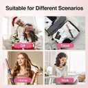 Rotating Curling Iron 1 Inch, Automatic Extra-Long Barrel Curling Iron with 30s Fast Heating for Beginners Long Hair Lasting Waves, Adjustable Temperature, Universal Voltage for Travel, Rose Gold