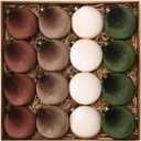 Sea Team 16-Pack Flocked Velvet Cloth Christmas Tree Ball Ornaments Set, Hanging Velour Baubles, Shatterproof Plastic Decorations for Xmas Tree, Wreath, Garland, 80mm/3.15 Inches, Prairie Fall