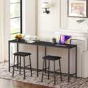 YATINEY 70.8" Long Bar Table, Counter Bar Height Table, High Top Table, Rectangular Hightop Bar Pub, for Kitchen, Living Room, Entryway, Black BT08BB