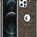 LONTECT for iPhone 12/iPhone 12 Pro Case Glitter Sparkly Bling 3 in 1 Shockproof Heavy Duty Hybrid Sturdy High Impact Protective Cover Case for Apple iPhone 12/12 Pro 6.1 inch,Shiny Black