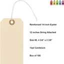 Premium Hang Tags with String - Box of 100 Tags #5-4.75 x 2.375" - String Tags for Labeling with Reinforced Eyelet and String Attached