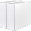 3 Ring Binder, Heavy Duty D Ring Binders, 3 Inch Binder, Extra Large Wide Clear View Binder - Presentation Folder for Pages, Documents (2 Pack, White)