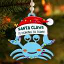 2025 Crab Ornaments for Christmas Tree, Unique Gifts for Friend Neighbor Coworker, Funny Animal Lover Gifts for Men Women, Wood Sea Animal Christmas Ornaments as Crab Decorations