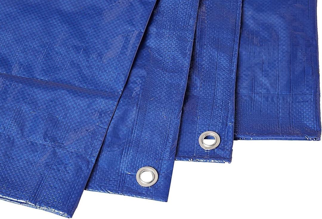 40'x60' Blue Poly Tarp 6MIL Thick, Tarps with Grommets- Multipurpose Protective Cover - Lightweight, Durable, Waterproof, Weather Proof