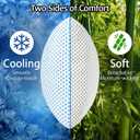 Adjustable Cooling Gel Memory Foam Pillows Queen Size for Sleeping 1 Pack,Thick Firm Bamboo Rayon Shredded Bed Pillow for Side,Back,Stomach Sleepers Washable Breathable Pillowcase,Gifts College Dorm