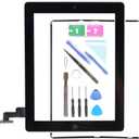 Replacement Screen for iPad 2 A1395 A1396 A1397,iPad2 Touch Screen Digitizer Front Glass Assembly Black-Includes Home Button +Camera Holder+ PreInstalled Adhesive + Tools Kit