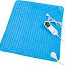 JKMAX Heating Pad for Back Pain & Cramps Relief -XXL Extra Large Heating Pads with Auto Shut Off 10 Heat Settings 6 Level Timer Machine Washable -Moist Heating Pad Electric Heating Pad(20"x 24" Blue) (20x24 Inch)