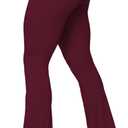 Sunzel Flare Leggings, Crossover Yoga Pants with Tummy Control, High-Waisted and Wide Leg (Small, Black Cherry)