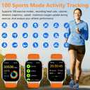 Smart Watch for Men Women(Dial/Answer Calls), Activity Trackers with Heart Rate/Sleep Monitor, 100 Sports Modes/IP68 Waterproof, 2.01" HD Touchscreen Fitness Watch Compatible with Android iOS (Orange)