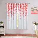 FRAMICS Valentines Day Hearts Curtains, Falling Red Hearts Window Curtains Room Darkening Grommet Top Curtains Light Reducing Window Drapes for Living Room and Bedroom, 52 x 63 Inch, Set of 2 Panels