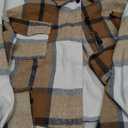 Blansdi Womens Flannel Shacket Plaid Button Down Long Sleeve Shirts Jacket Coats Fall Outfits Fashion Clothes 2025 Apricot M