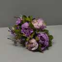 Duovlo Fake Flowers Vintage Artificial Peony Silk Flowers Wedding Home Decoration,Pack of 1 (New Purple)
