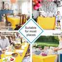 Hiasan Waterproof Tablecloth Rectangle - Washable Fabric Table Cloth for Dining Room Kitchen Birthday Party and Outdoor Use, Yellow, 54 x 80 Inch