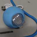 Interactive Electric Automatic Rolling Moving USB Rechargeable Self Activated Play Stimulation Toy Smart Chase Teaser Ball with Speedy Tail Rope for Bored Adult Indoor Cats Puppy Dogs, Blue