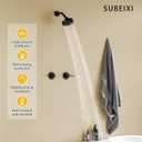 Matte Black 2 Handle Shower faucet Set, 8 Mode Shower Head Bathroom Shower Faucet Trim Kit with Rough-in Valve, Wall Mount