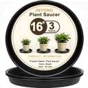 16inch 3 Pack Black Circular Plant Saucer Tray