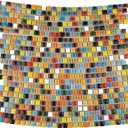 Lanyani 784 Pieces Colorful Tiny Square Ceramic Mosaic Tiles for Crafts, Glazed Porcelain Pieces Sheets for Mosaics
