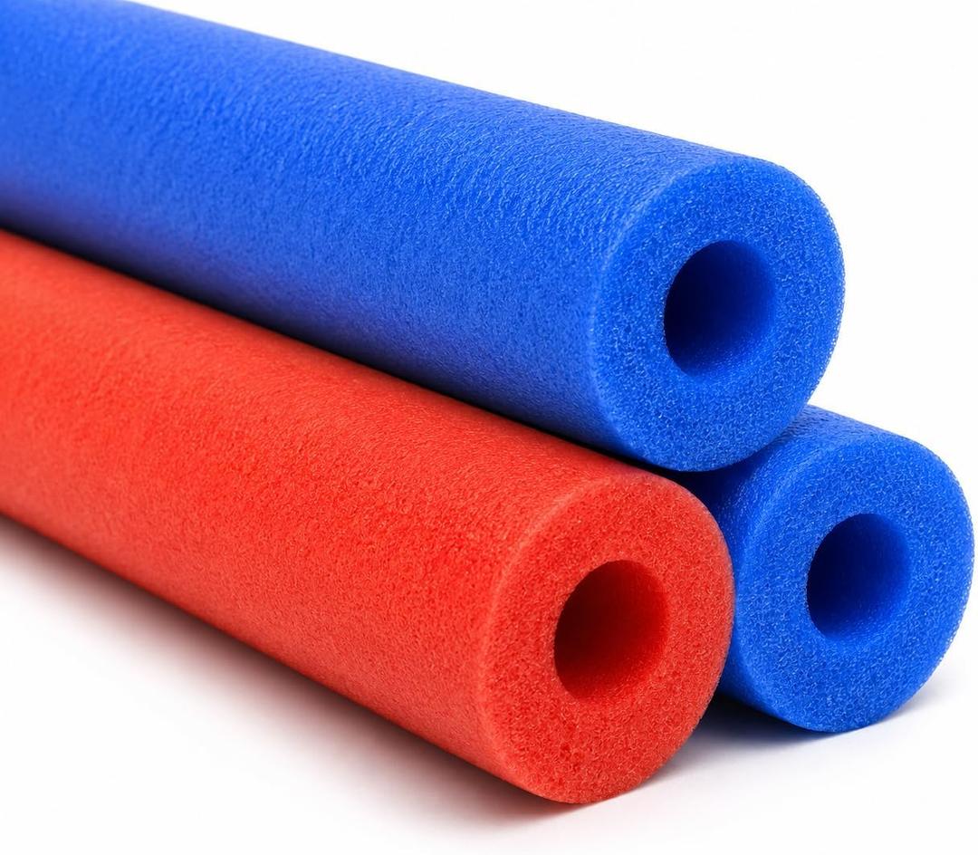 Chochkees Pool Noodles 52" x 2.5" Inch Swimming Hollow Core Foam Tube, Floating Thick Noodles for Floating, Pool Accessories, 3-Pack