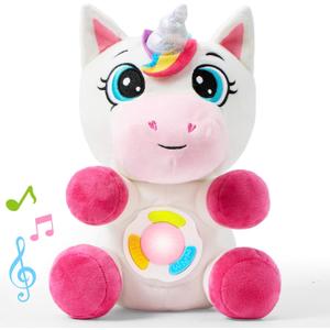 JOYIN Musical Unicorn Plush Baby Toy, Stuffed Animal with Music & Light, Baby Musical Soft Plush Toys for Infant Babies, Christmas Birthday Gifts for Boys and Girls 6+ Months
