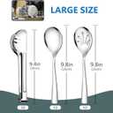 24 Pack Stainless Steel Large Serving Utensils Set - 10" Serving Spoons x 8, 10" Slotted Spoons x 8, and 9" Serving Tongs x 8 by Teivio, for Buffet, Chafing Dish, Catering Supplies (Silver)
