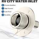 All Metal RV City Water Inlet with Check Valve RV water inlet -rv water fill inlet Leak Proof & Universal Fit for RV Camper Motorhome Trailer Marine -Nickel