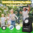 Bubble Machine, Automatic Bubbles Blower for Kids Toddlers, 360 Leak-Proof & 90 Adjustment Battery Operated Bubble Toys with LED Light - Gifts for Boys, Girls, Outdoor, Birthday, Halloween Party (Black)